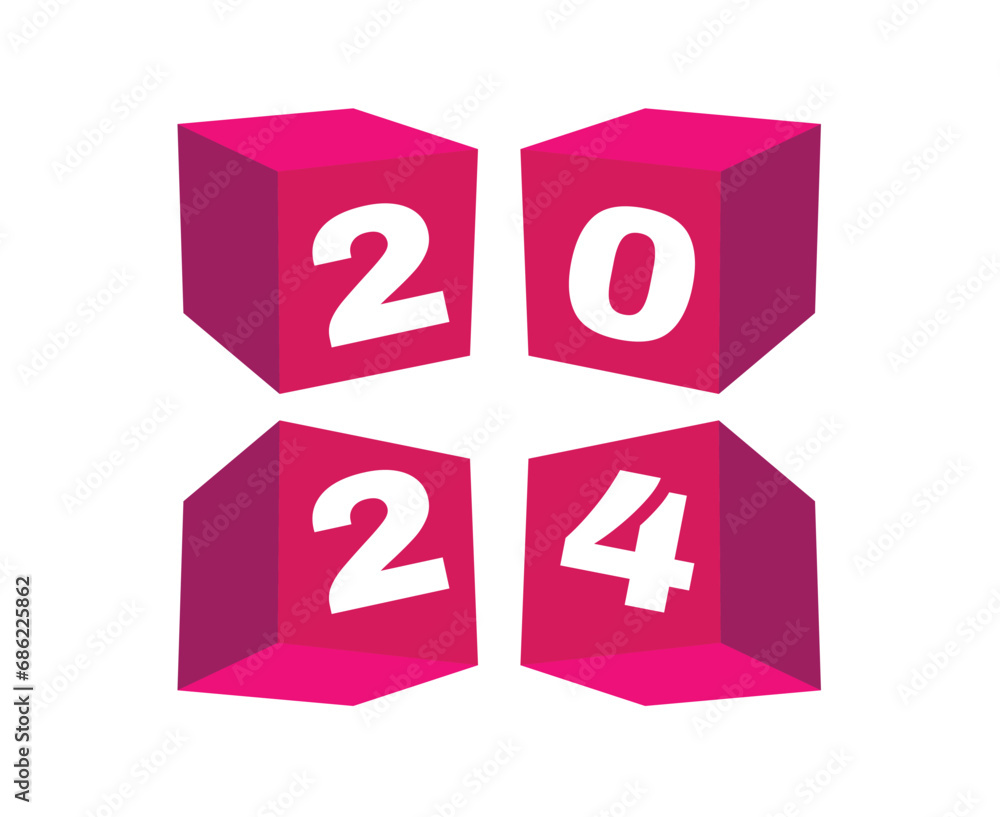 2024 Happy New Year Abstract Pink And White Graphic Design Vector Logo Symbol Illustration 2024 Happy New Year Abstract Pink And White Graphic Design Vector Logo Symbol Illustration