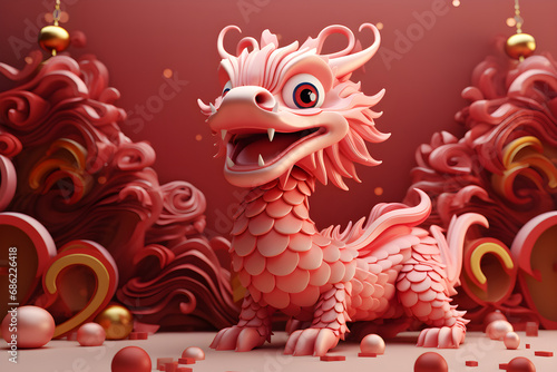 New year 2024 dragon, symbol of chinese new year