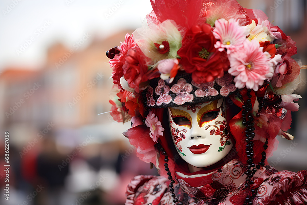 Carnival of Venice, people in masks