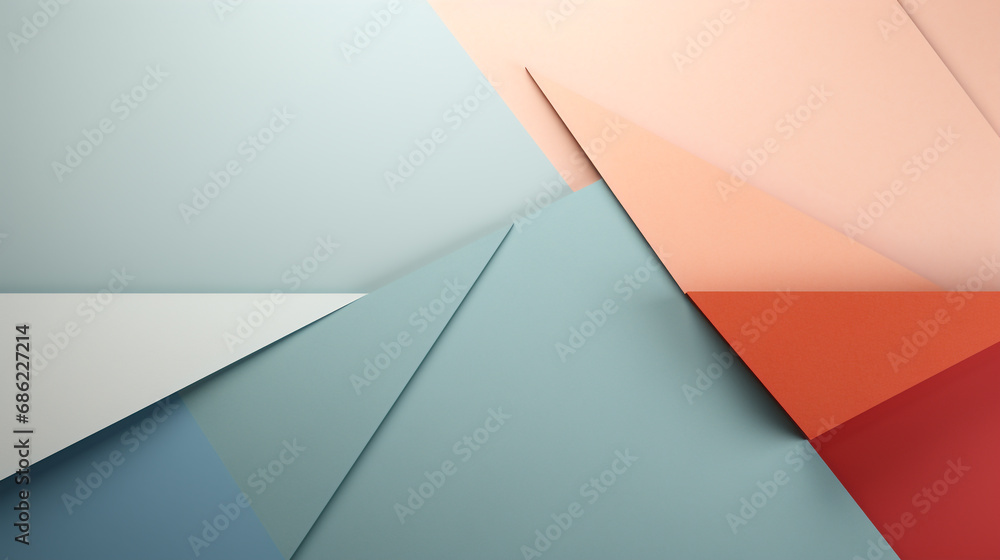 Minimalistic geometric shapes in pastel tones, create a serene and modern desktop background.