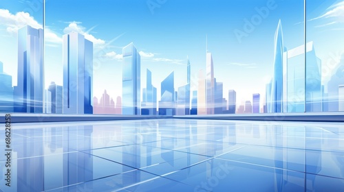 Background image There should be financial chart and business buildings 