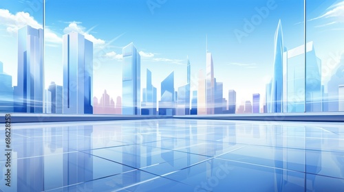 Background image There should be financial chart and business buildings  