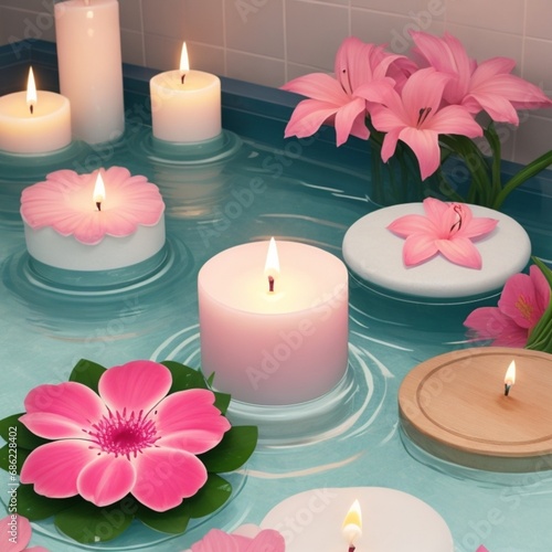 candles and flowers