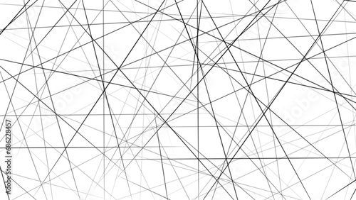 Random chaotic lines abstract geometric pattern texture. Modern, contemporary art-like illustration. Vector illustration photo