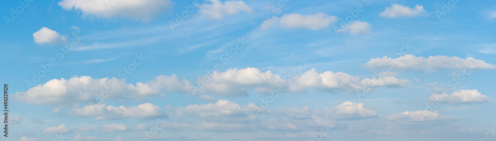 Sky blue and clouds panorama view background