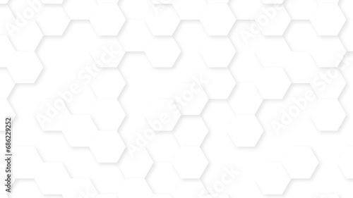 Seamless honeycomb hexagonal geometric mesh cell texture. Abstract white honeycomb vector wallpaper with a hexagonal grid. technology mesh cell seamless pattern.
