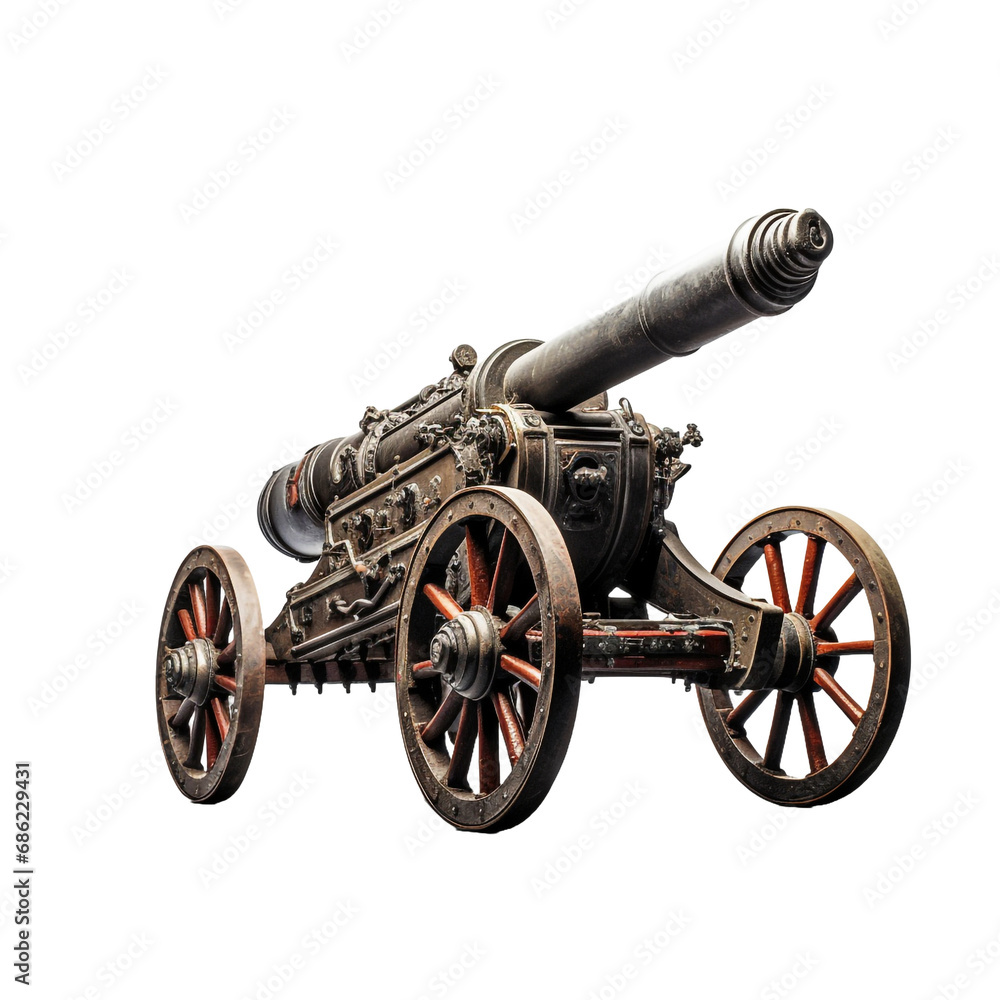 Artillery isolated on transparent background