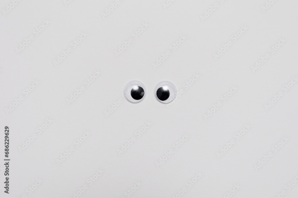 Pair of googly eyes on a white background Pair of googly eyes on a white background