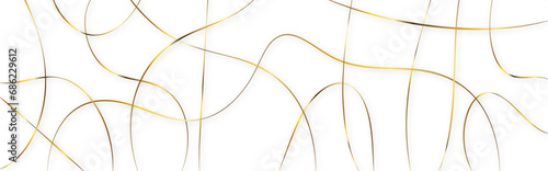 Random and scribble golden line pattern background. Golden scribble pattern with tangled curved lines. Random chaotic lines abstract geometric pattern vector background. 