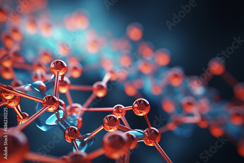 Molecular structure background. 3d rendering