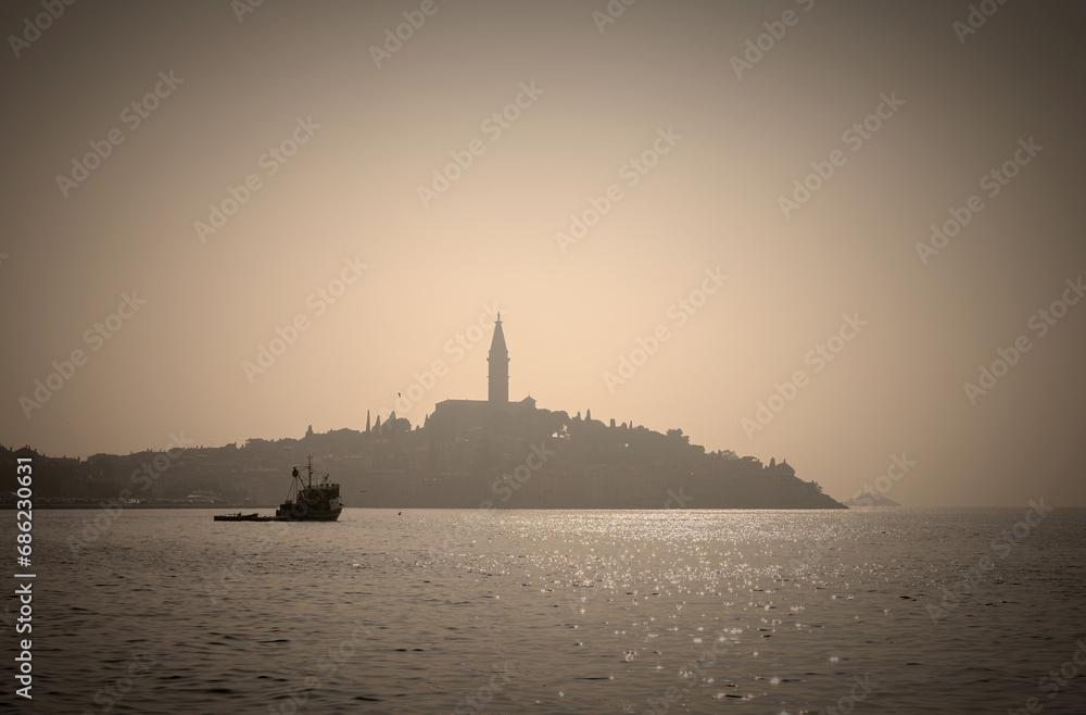 View of old town Rovinj Istria Croatia