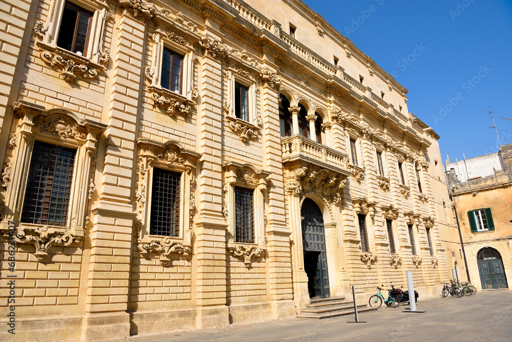 Palazzo del seminario is a palace located in Piazza del Duomo, in the historic center of Lecce, built between 1694 and 1709 in Baroque style  Lecce Italy