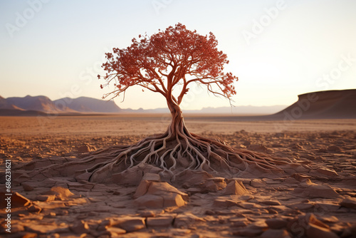 A tree in the middle of the Namib Desert, Namibia photo