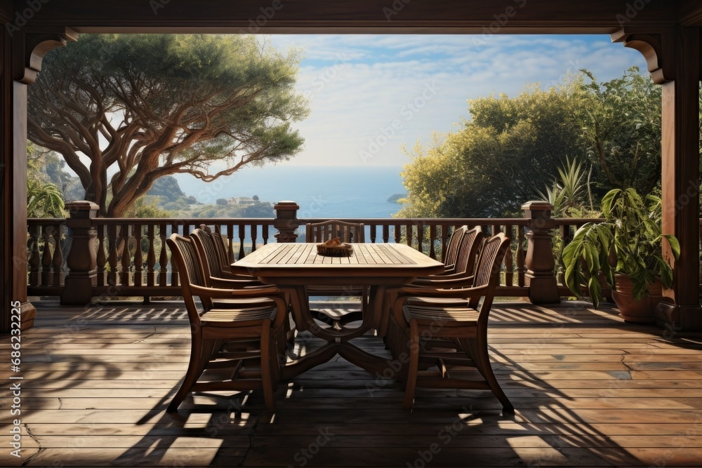 Fototapeta premium Minimalist balcony outdoor design