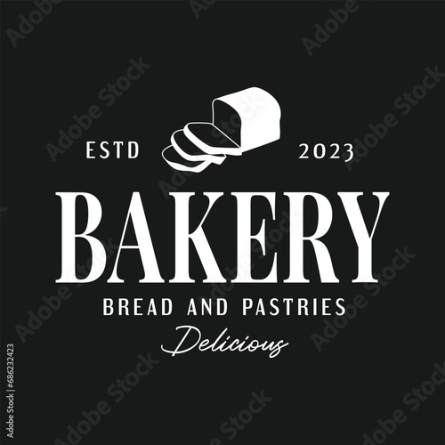 vintage bakery logo emblem, badge, label. vector illustration. handmade