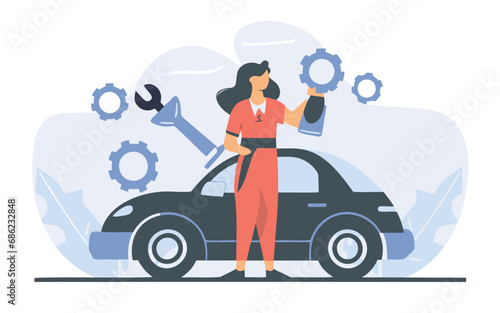 Mechanic with car