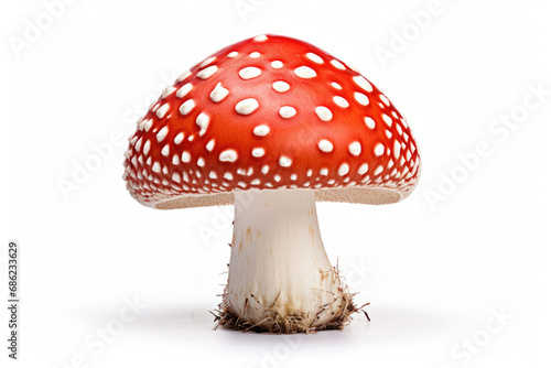 Mushroom Amanita on white background