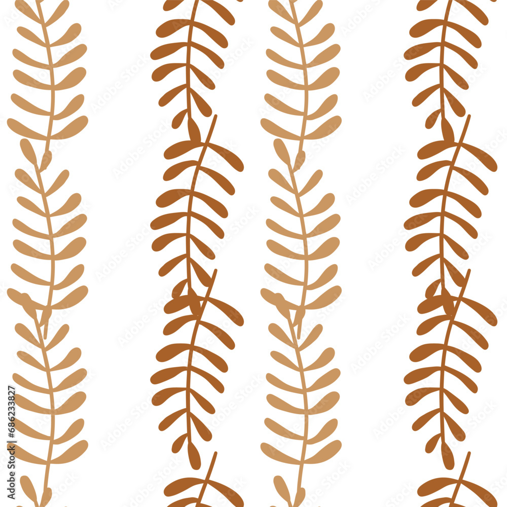 Fototapeta premium Vibrant seamless pattern featuring leaves and florals.