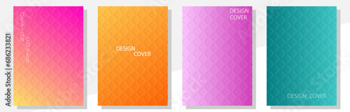 Geometric cover design templates A-4 format. Editable set of layouts for covers of books, magazines, notebooks, albums, booklets