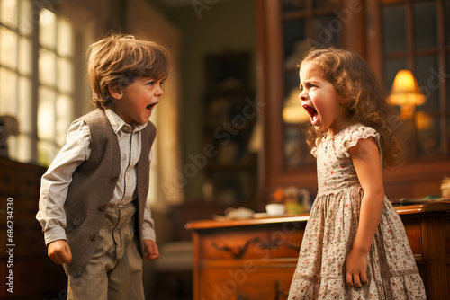 Angry kids in an argument
