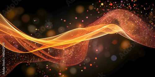 Bright vibrant sound wave o...