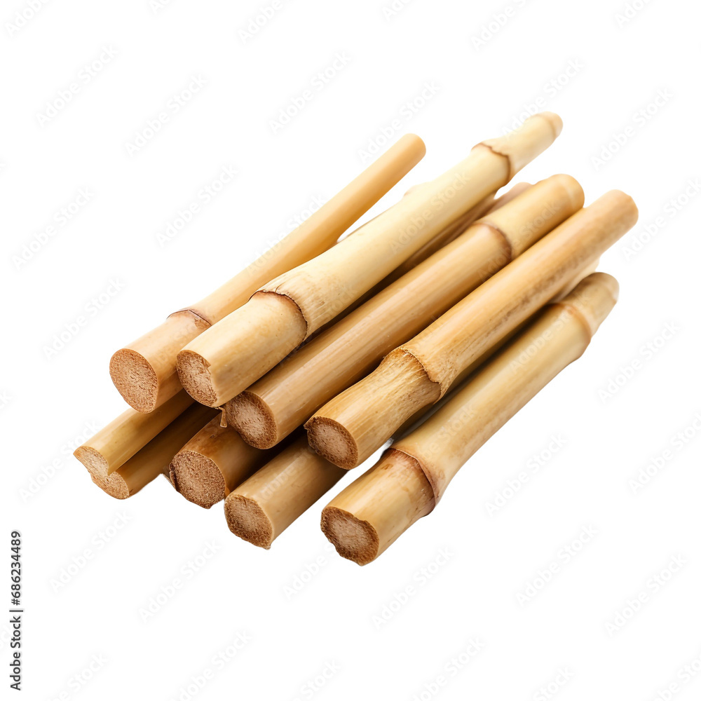 Bamboo sticks used for skewering food with selective isolated on transparent background Bamboo sticks used for skewering food with selective isolated on transparent background