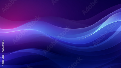Blue and purple waves on dark background with gradient and light effects. Modern and futuristic digital art design with vibrant colors and dynamic motion like abstract water of the sea