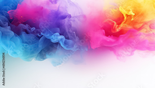 Bright smoke and colors , happy holi indian concept