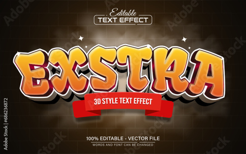 Ekstra cartoon bold 3d text effect editable