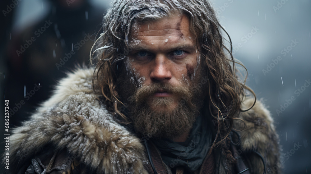 Portrait of a neo-Viking explorer with a modern twist, incorporating Viking elements into contemporary attire. Concept of Timeless Adventurer, Cultural Fusion, and the Resilience of Heritage. Portrait of a neo-Viking explorer with a modern twist, incorporating Viking elements into contemporary attire. Concept of Timeless Adventurer, Cultural Fusion, and the Resilience of Heritage.