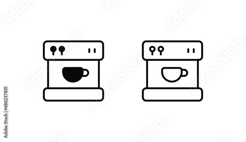 Coffee Maker icon design with white background stock illustration