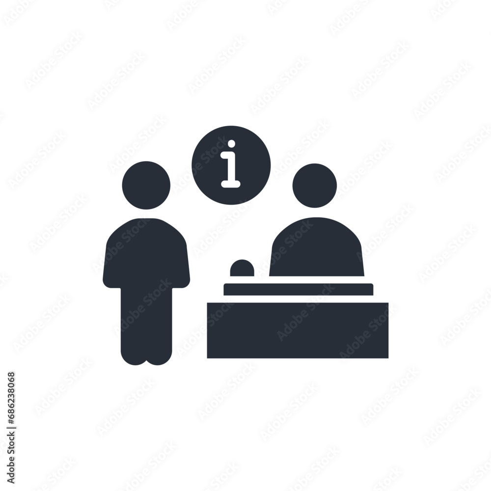 information desk icon. vector.Editable stroke.linear style sign for use web design,logo.Symbol illustration. information desk icon. vector.Editable stroke.linear style sign for use web design,logo.Symbol illustration.