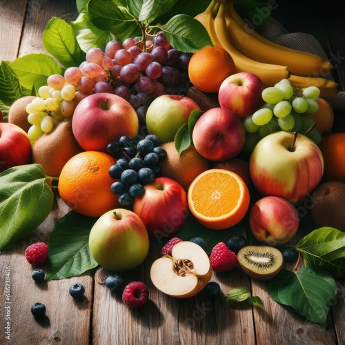 fruits on a wooden table