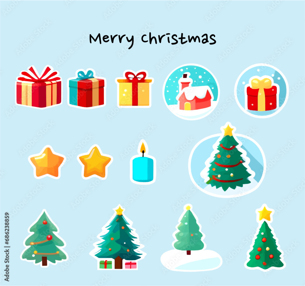 Christmas Illustration Icon, 크리스마스 일러스트 아이콘