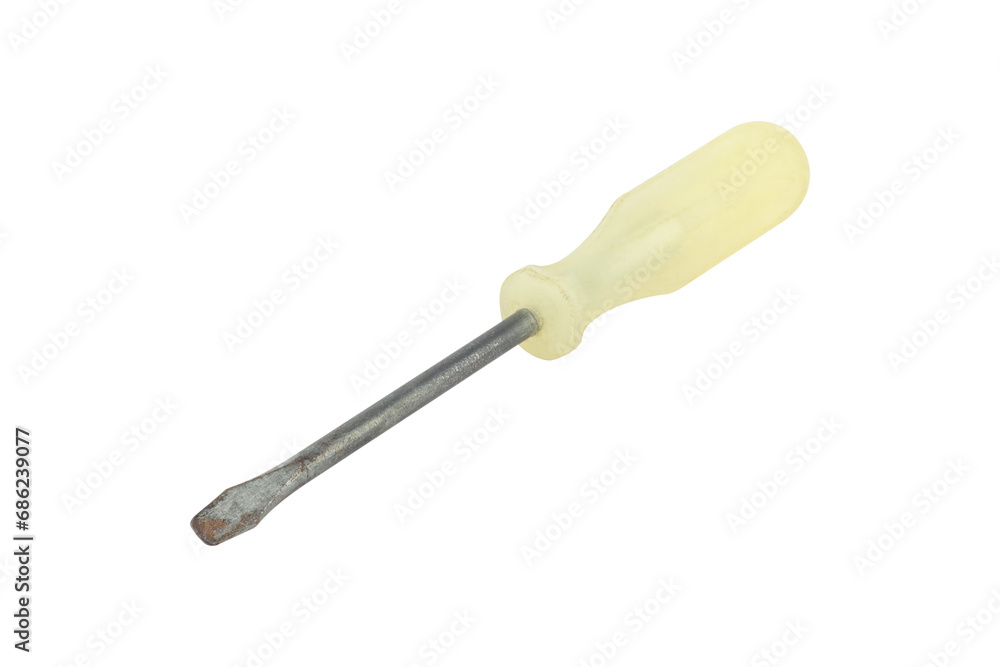 Fototapeta premium screwdriver, old rubber-handled screwdriver, isolate 