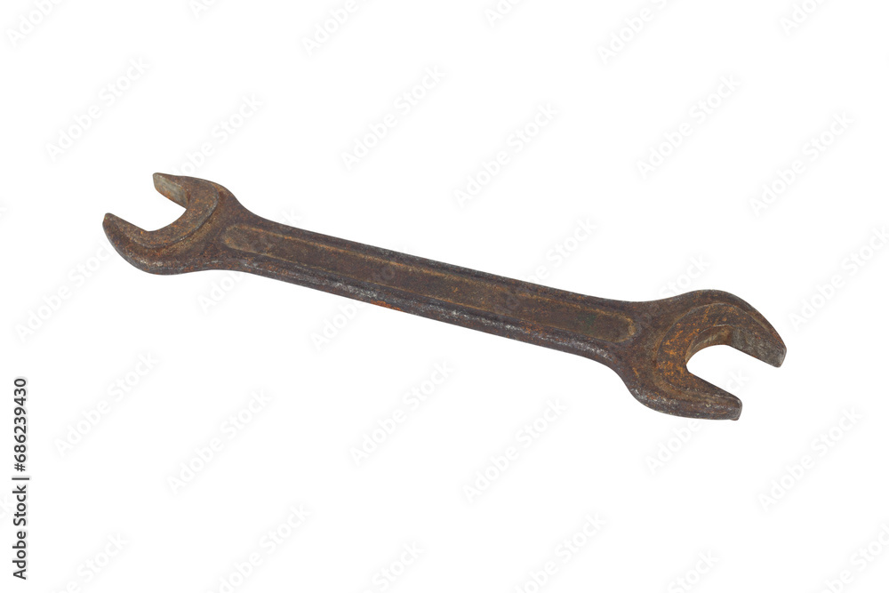 spanner, rusty spanner isolated from background spanner, rusty spanner isolated from background