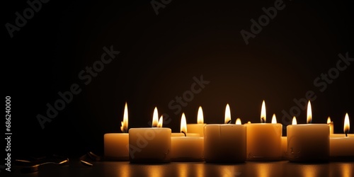 Soft candlelight flickering against a dark background