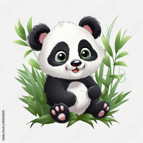 Cute Minimalistic Panda Disney Nature Design Clipart