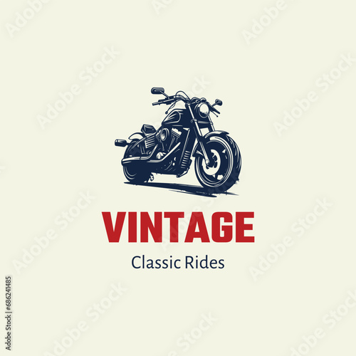 American Motorcycle Club Logo Design Vector Isolated. vintage motorcyle logo photo