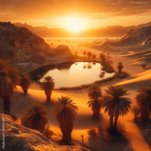 sunset in the desert