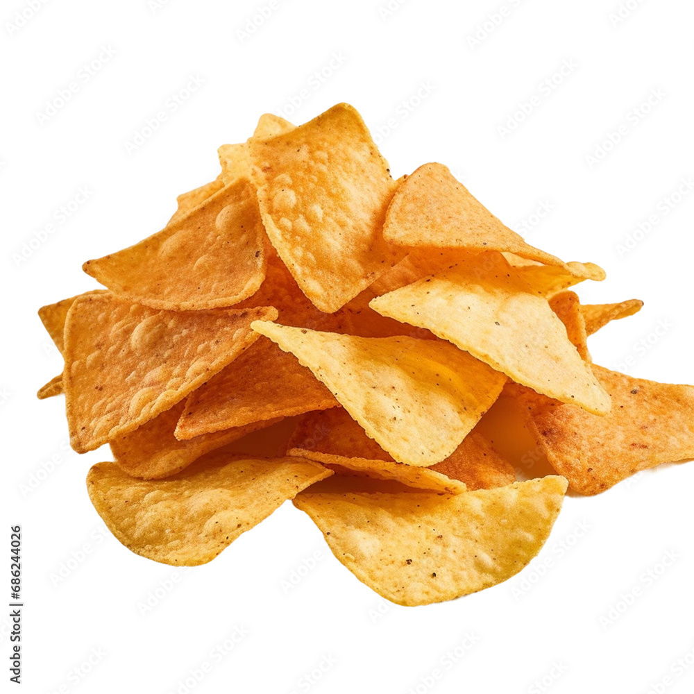 crunchy chips isolated on white background potato chips,

