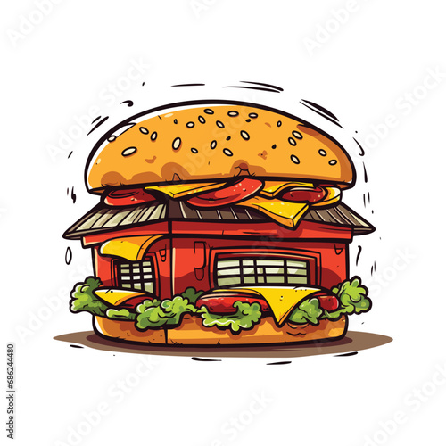 hamburger with cheese house