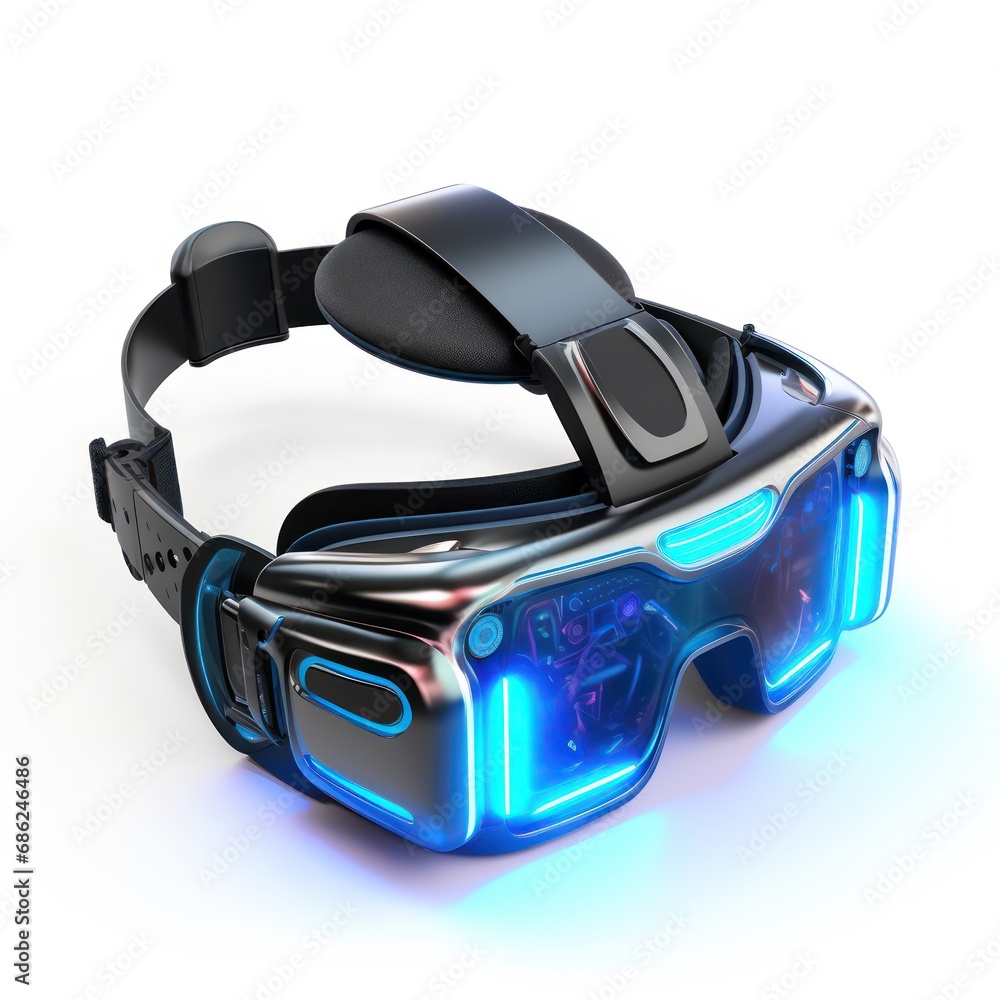 Futuristic Virtual Reality Headset with LED Lights Futuristic Virtual Reality Headset with LED Lights