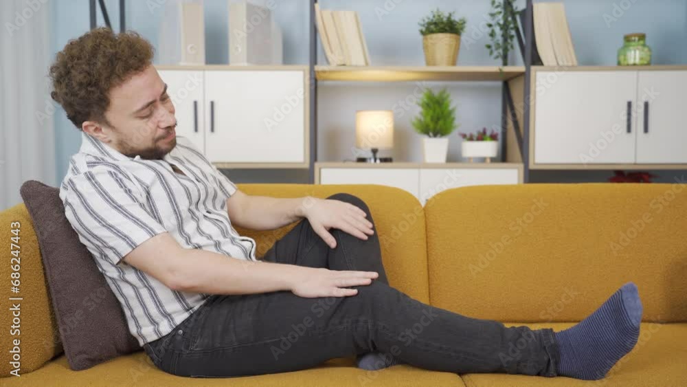 Man with leg pain. Man with leg pain.