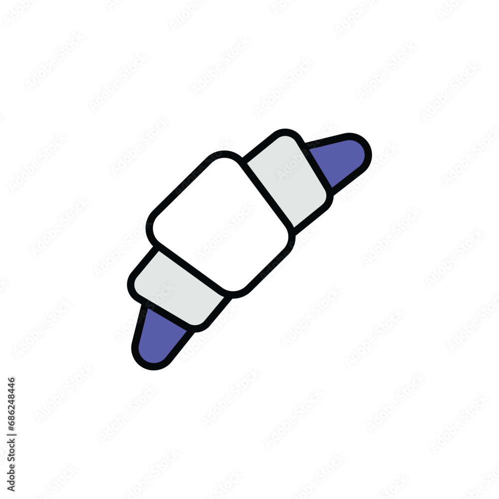 Croissant icon design with white background stock illustration Croissant icon design with white background stock illustration