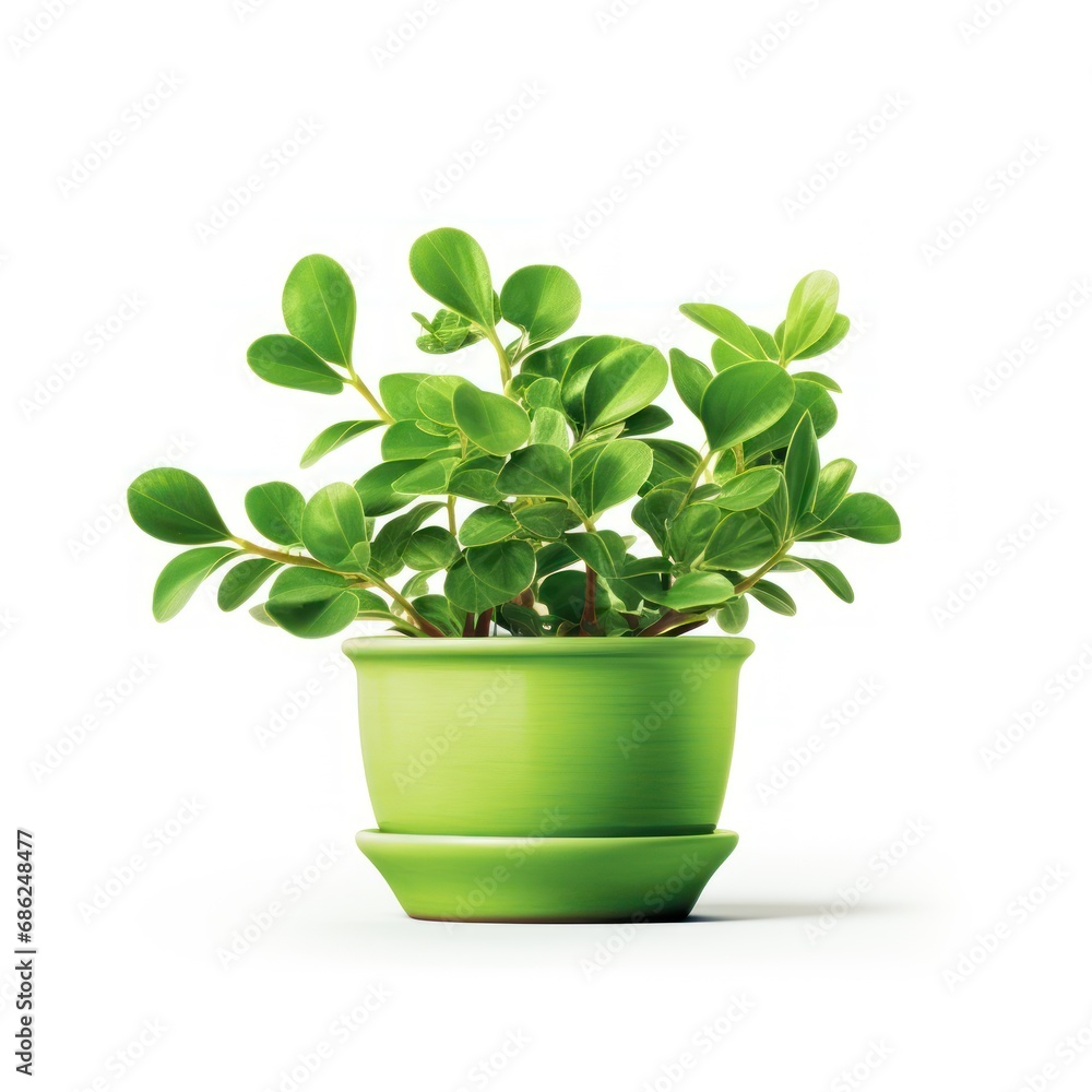 Obraz premium Vibrant Image of a Potted Plant Isolated on a White Background Bringing a Touch of Nature Indoors
