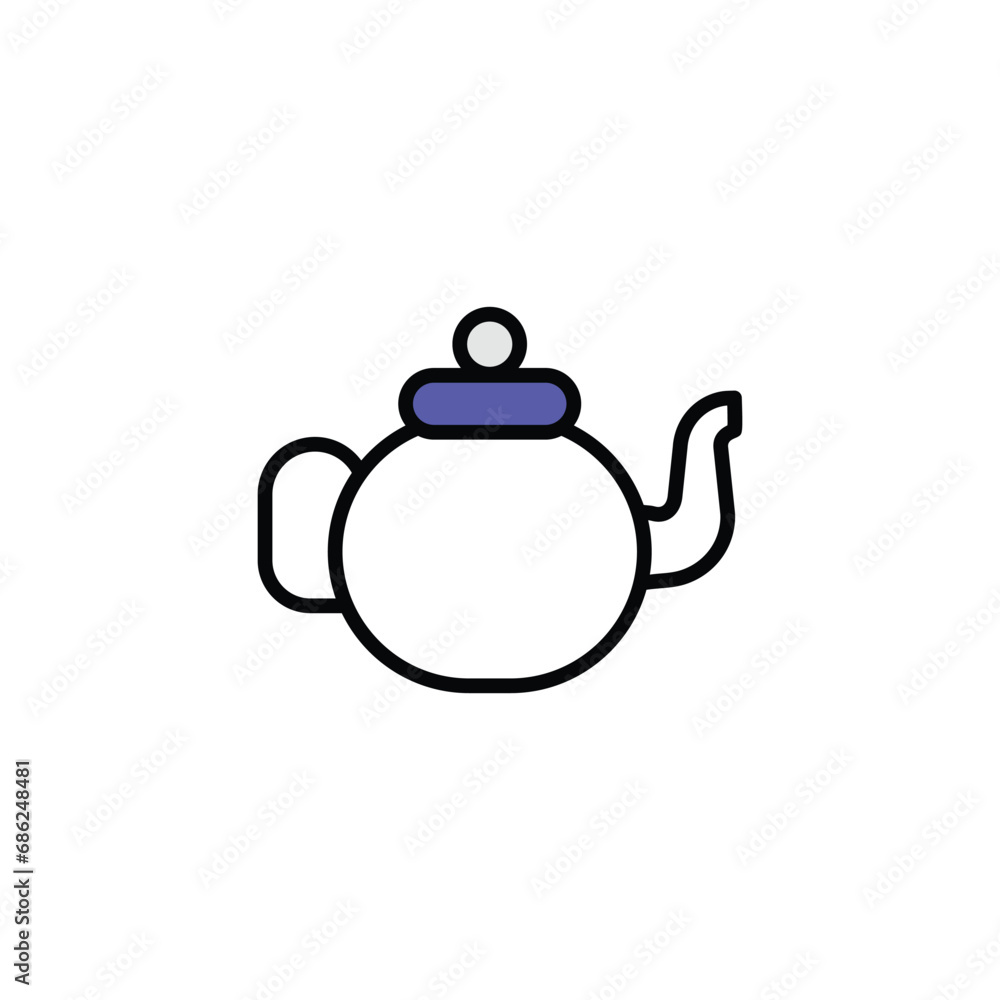 Kettle icon design with white background stock illustration Kettle icon design with white background stock illustration
