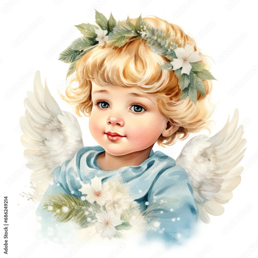 Christmas Baby Angel in Exquisite Watercolor Clipart Christmas Baby Angel in Exquisite Watercolor Clipart