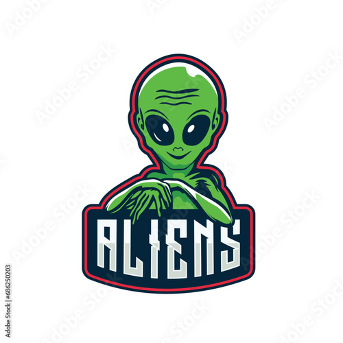 aliens vector logo template icon