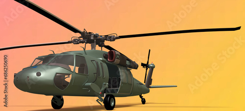 Fototapeta Naklejka Na Ścianę i Meble -  Helicopter background parking 3D illustration